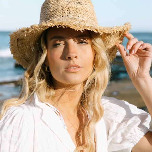 With Love Franki Accessories - Coco Puff Raffia Bucket Hat